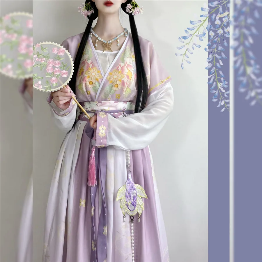 Ethnic Dress Fashion Show - เสื้อผ้าผู้หญิงสีชมพูสีส้มสีเขียวแบบจีนโบราณ แฟชั่นฮั่นฝูสไตล์ชาติพันธุ์ สำหรับงานปาร์ตี้ การแสดงบนเวที คอสเพลย์ ชุดเจ้าหญิง