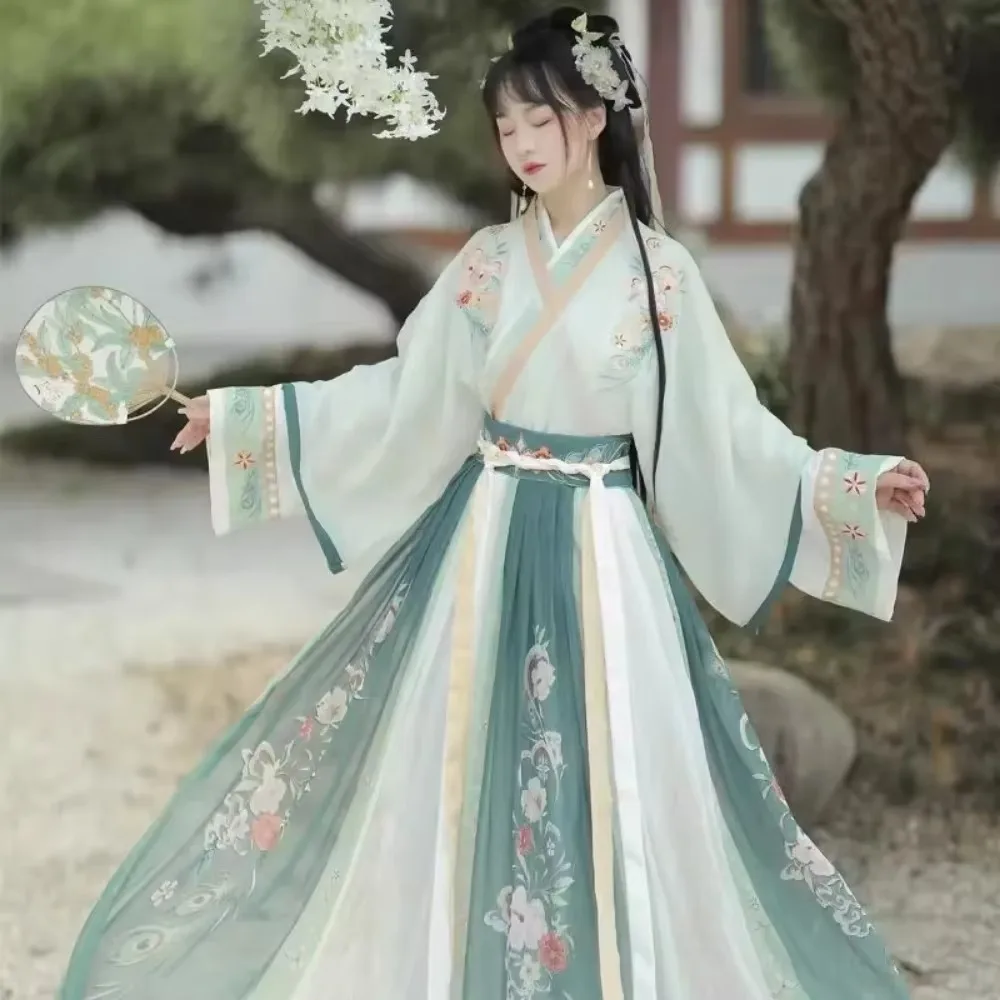 Ethnic Dress Fashion Show - ชุดจีนแบบดั้งเดิมสำหรับผู้หญิงเสื้อผ้าแฟชั่นฮันฟูเสื้อผ้าสไตล์ชาติพันธุ์เย็บปักถักร้อยปาร์ตี้การแสดงบนเวทีคอสเพลย์