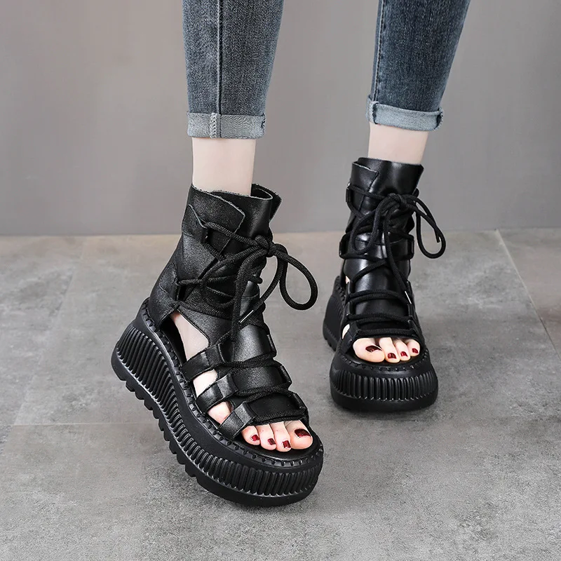 8 ซม.วัวแท้หนังข้อเท้า Booties - Ethnic And Fashion บทวิจารณ์และราคา