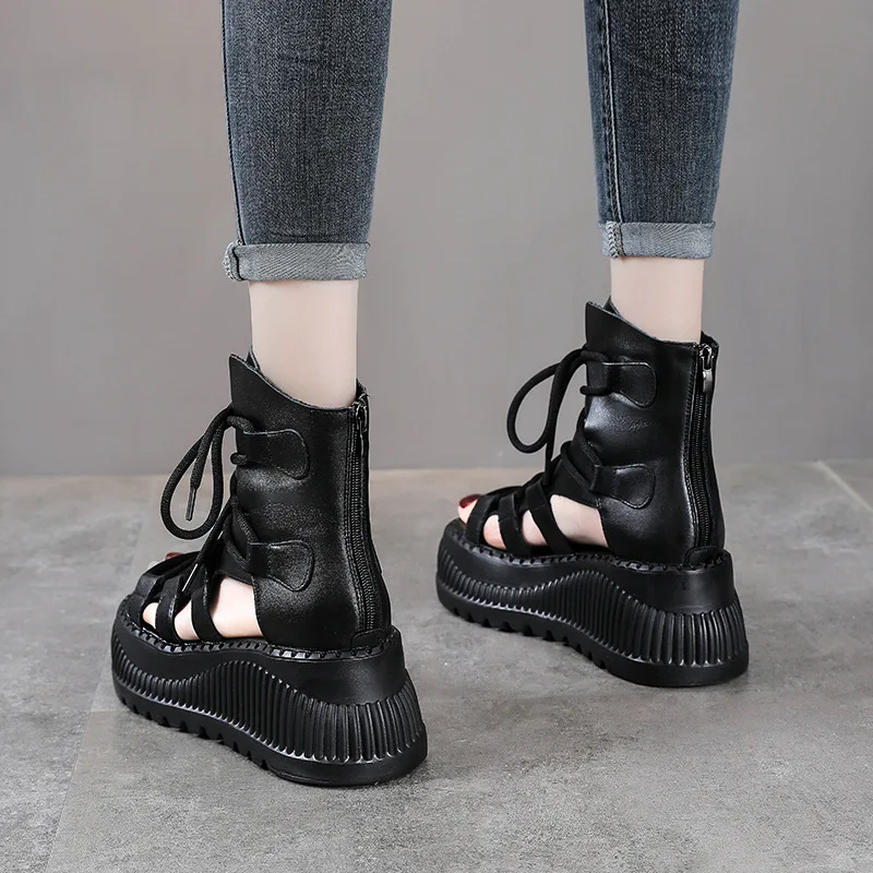 8 ซม.วัวแท้หนังข้อเท้า Booties - Ethnic And Fashion บทวิจารณ์และราคา