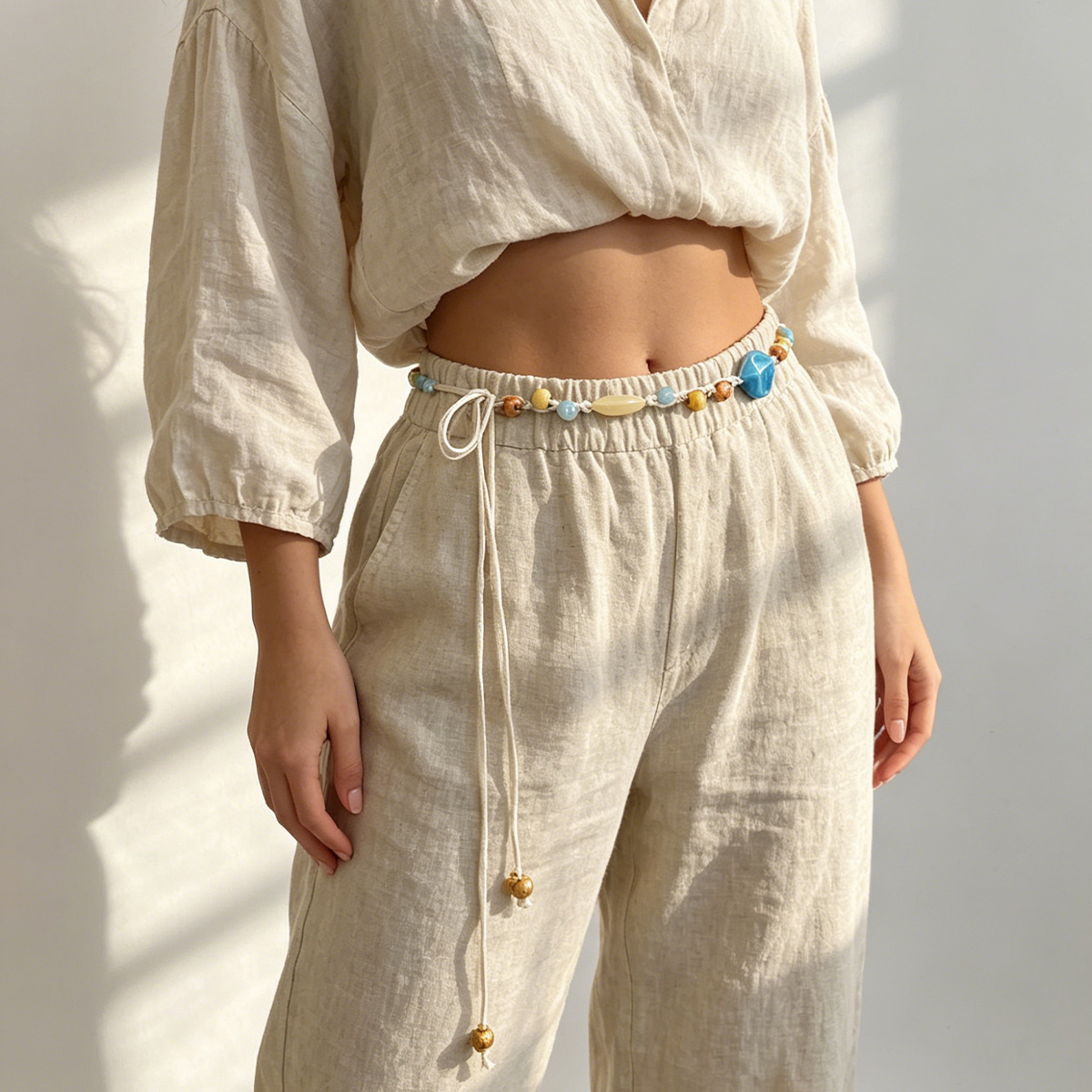 เข็มขัดคาดเอวลายดอกไม้สไตล์โบฮ - Y2K Ethnic Fashion บทวิจารณ์และราคา
