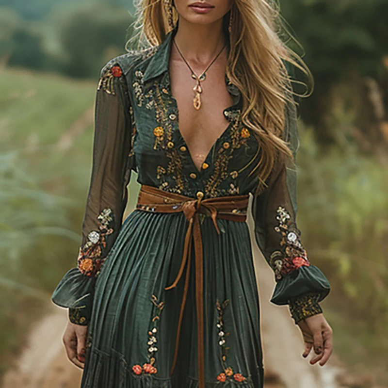 แฟชั่นชาติพันธุ์ดอกไม้พิมพ์ชุด - Ethnic Boho Fashion บทวิจารณ์และราคา