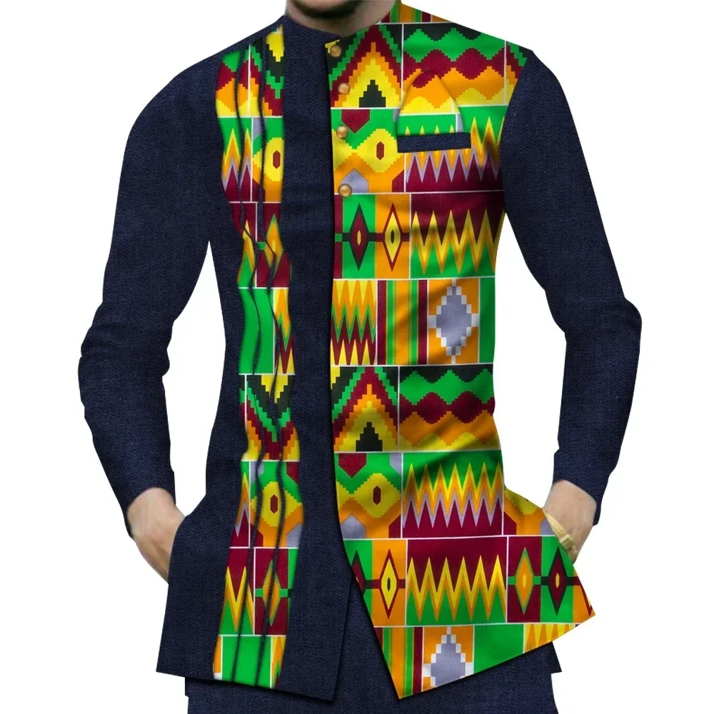สบายๆ 100% Cotton Mensเสื้อผ้า - Dashiki Shirt Men บทวิจารณ์และราคา