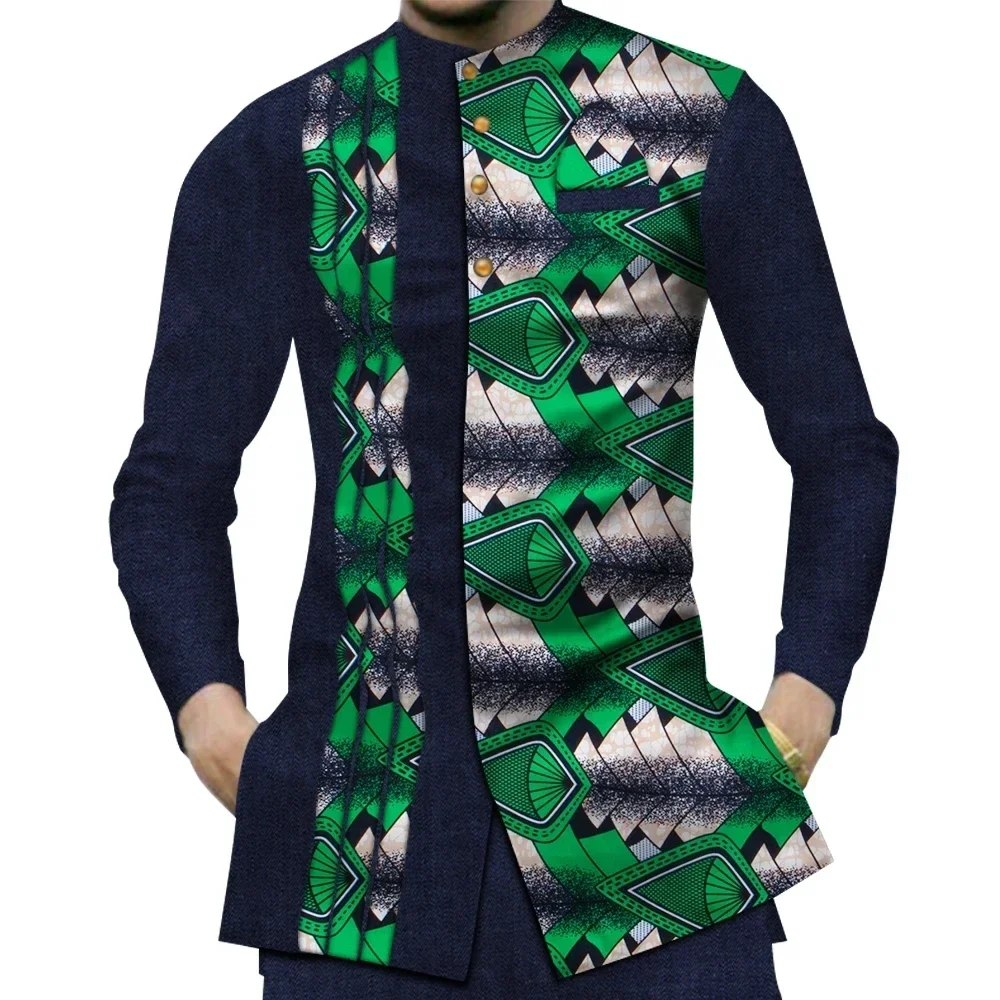 สบายๆ 100% Cotton Mensเสื้อผ้า - Dashiki Shirt Men บทวิจารณ์และราคา