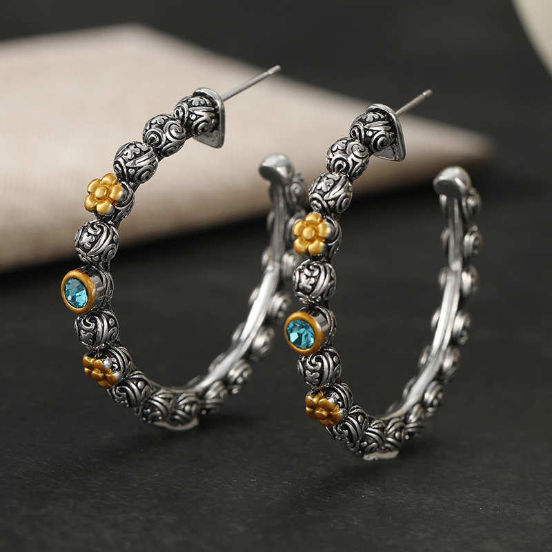ต่างหูทรงหยดน้ำลายสองสีประดับเ - Ethnic Chic Fashion บทวิจารณ์และราคา