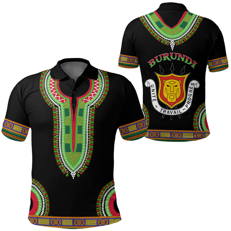 เสื้อโปโลลายธงบุรุนดีสำหรับผู้ - Dashiki Shirt Men บทวิจารณ์และราคา