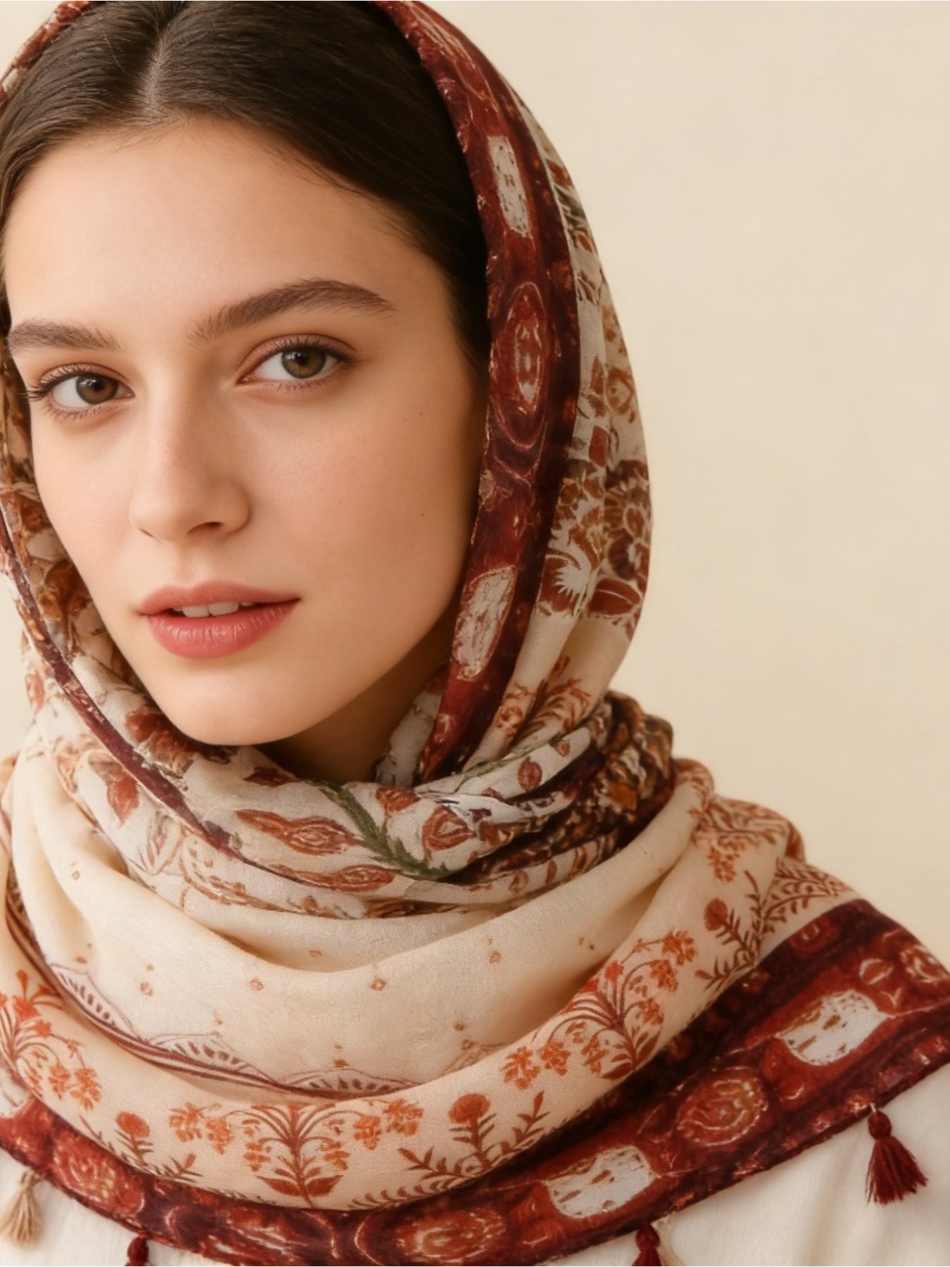 ผ้าพันคอไหมพิมพ์ลายดอกไม้สไตล์ - Go Ethnic Fashion บทวิจารณ์และราคา