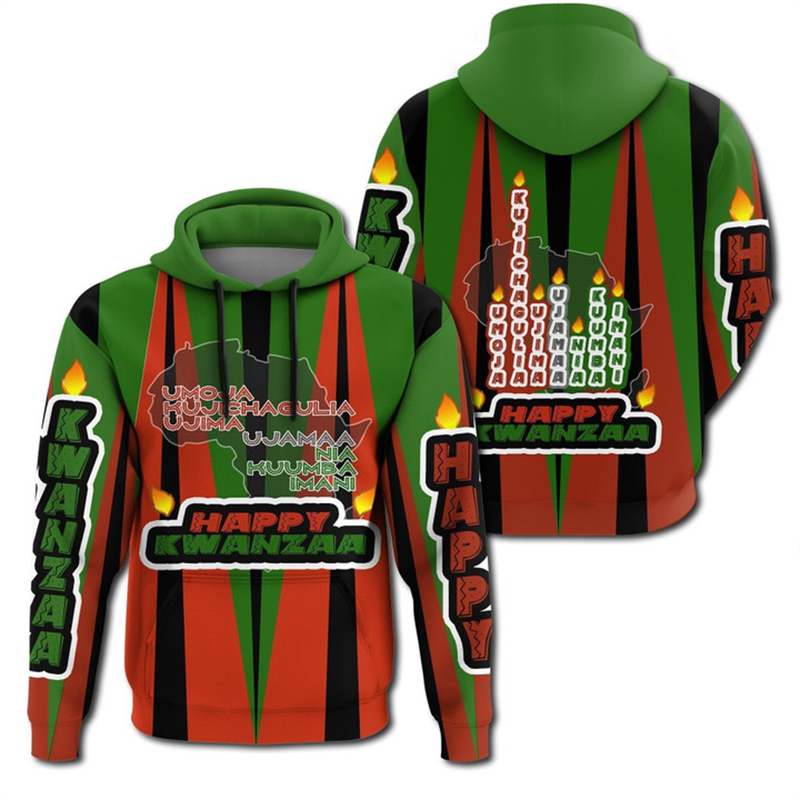African Kwanzaa Hoodies 3D Pri - Y2K Ethnic Fashion บทวิจารณ์และราคา