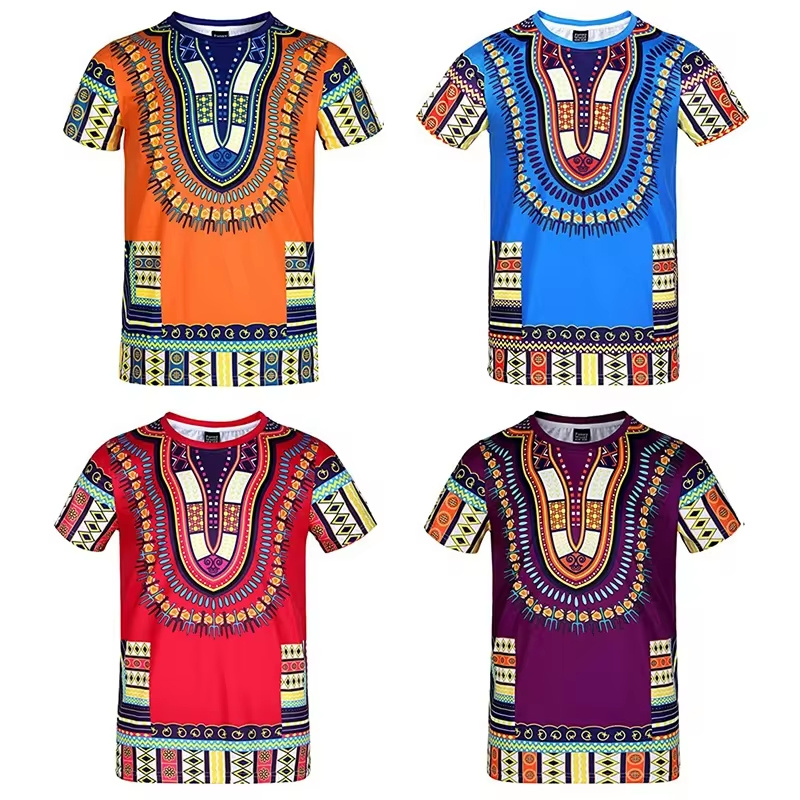 ฤดูร้อน Harajuku 3D พิมพ์แอฟริ - Dashiki Shirt Men บทวิจารณ์และราคา