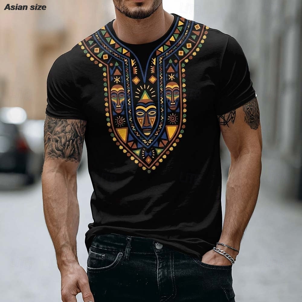 เสื้อยืดลายหน้ากากชนเผ่าแอฟริก - Dashiki Shirt Men บทวิจารณ์และราคา
