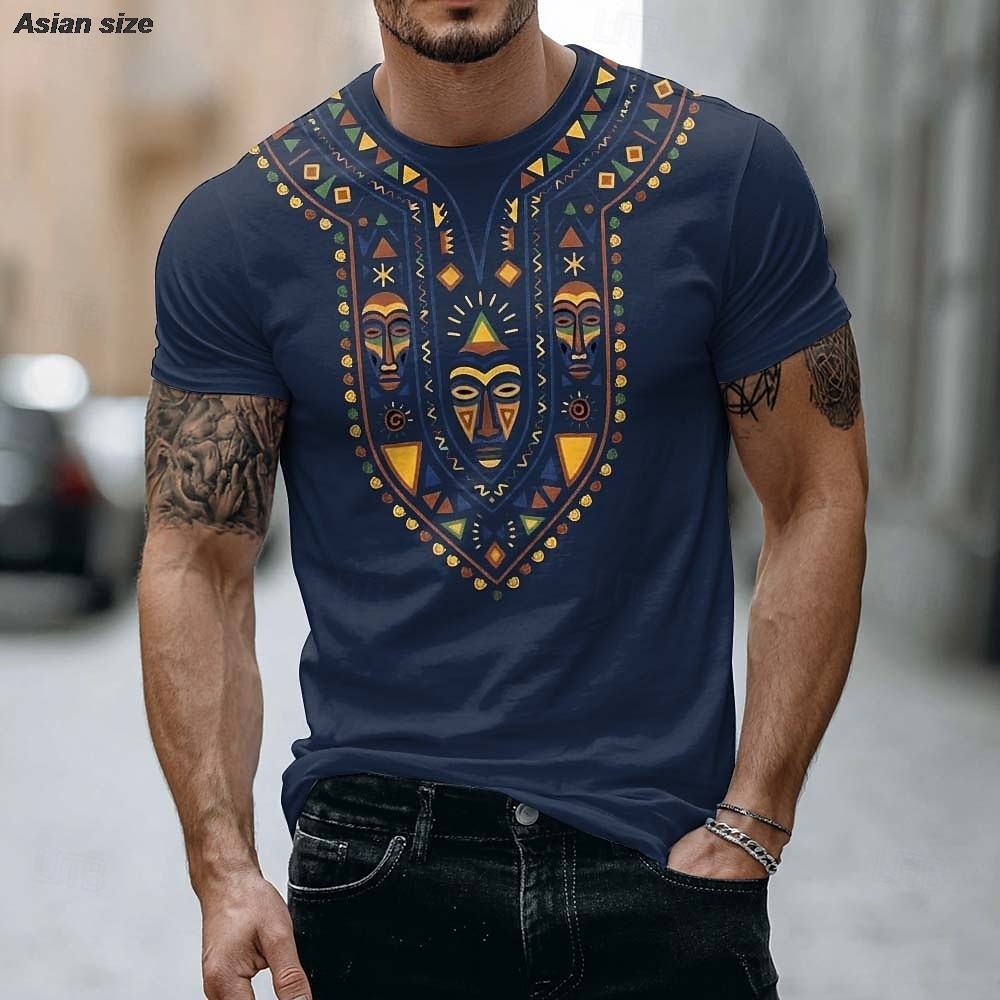 เสื้อยืดลายหน้ากากชนเผ่าแอฟริก - Dashiki Shirt Men บทวิจารณ์และราคา
