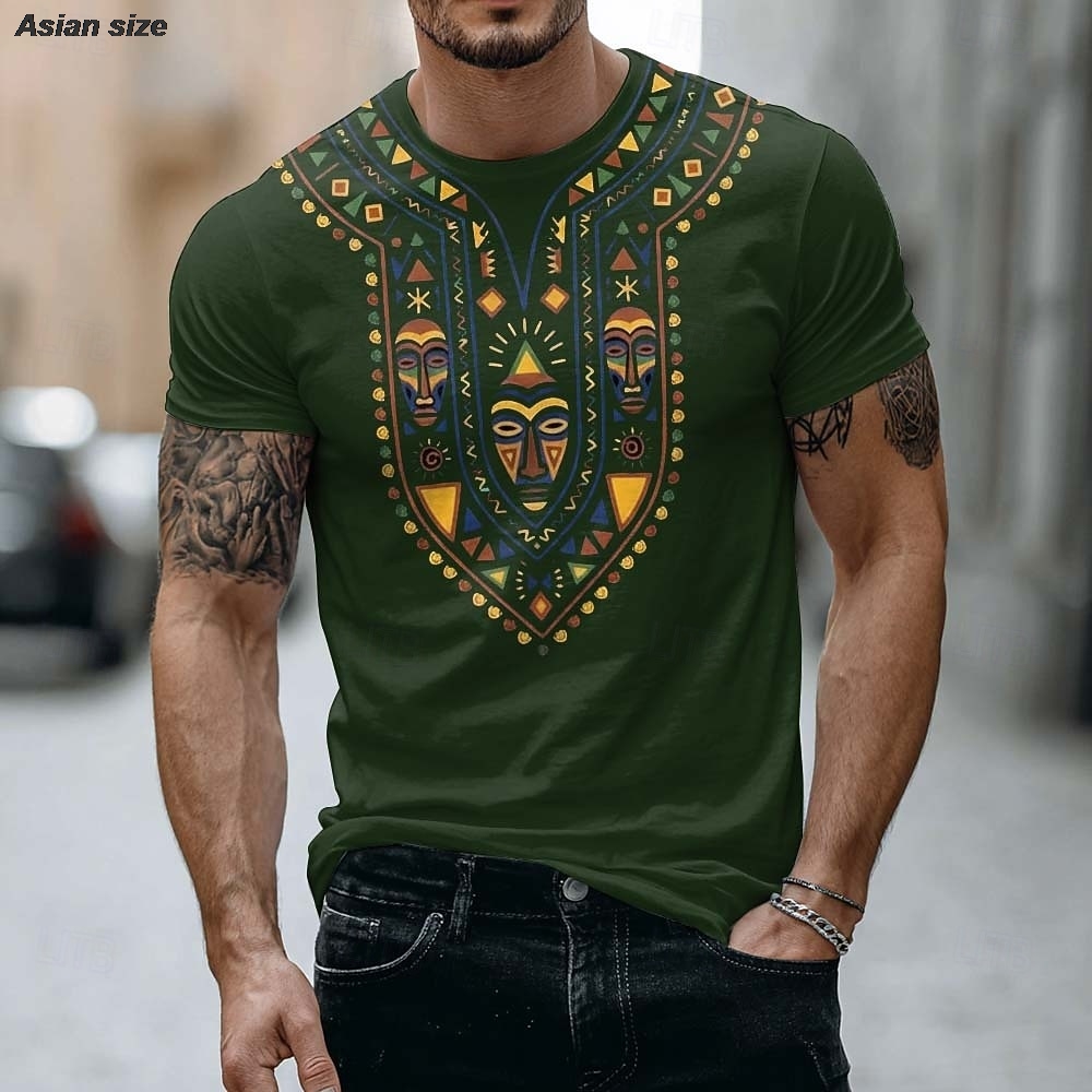 เสื้อยืดลายหน้ากากชนเผ่าแอฟริก - Dashiki Shirt Men บทวิจารณ์และราคา
