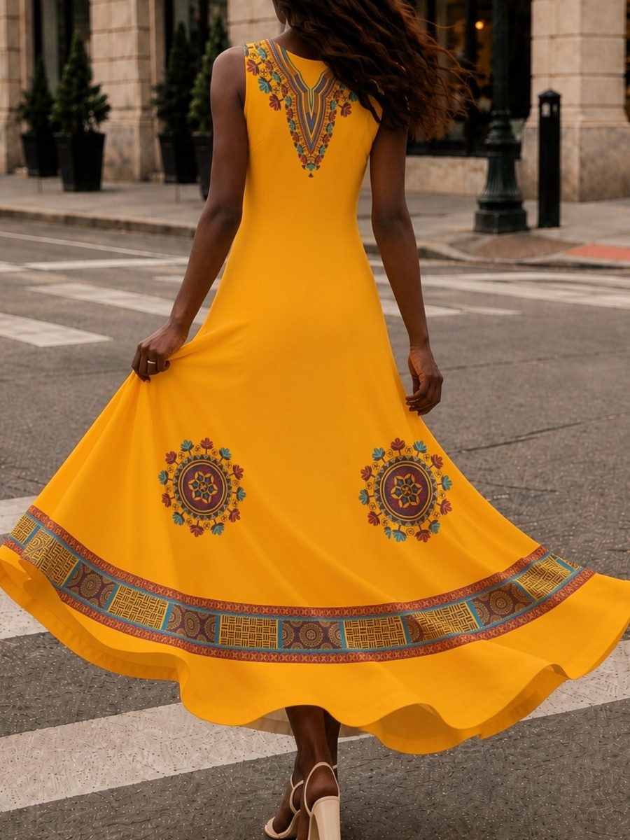 ชุดเดรสยาวลายพิมพ์แอฟริกันสำหร - Ethnic Boho Fashion บทวิจารณ์และราคา
