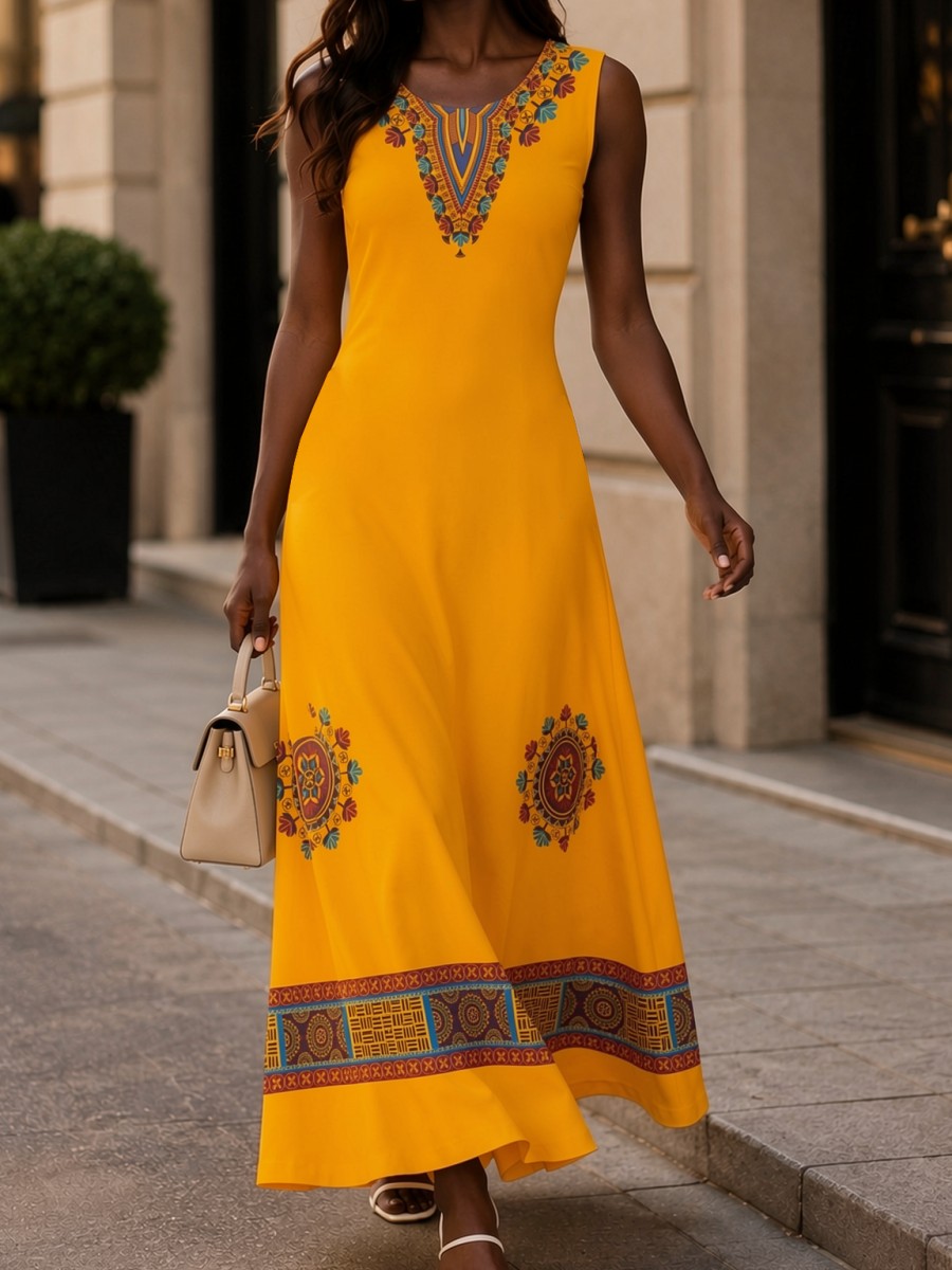 ชุดเดรสยาวลายพิมพ์แอฟริกันสำหร - Ethnic Boho Fashion บทวิจารณ์และราคา