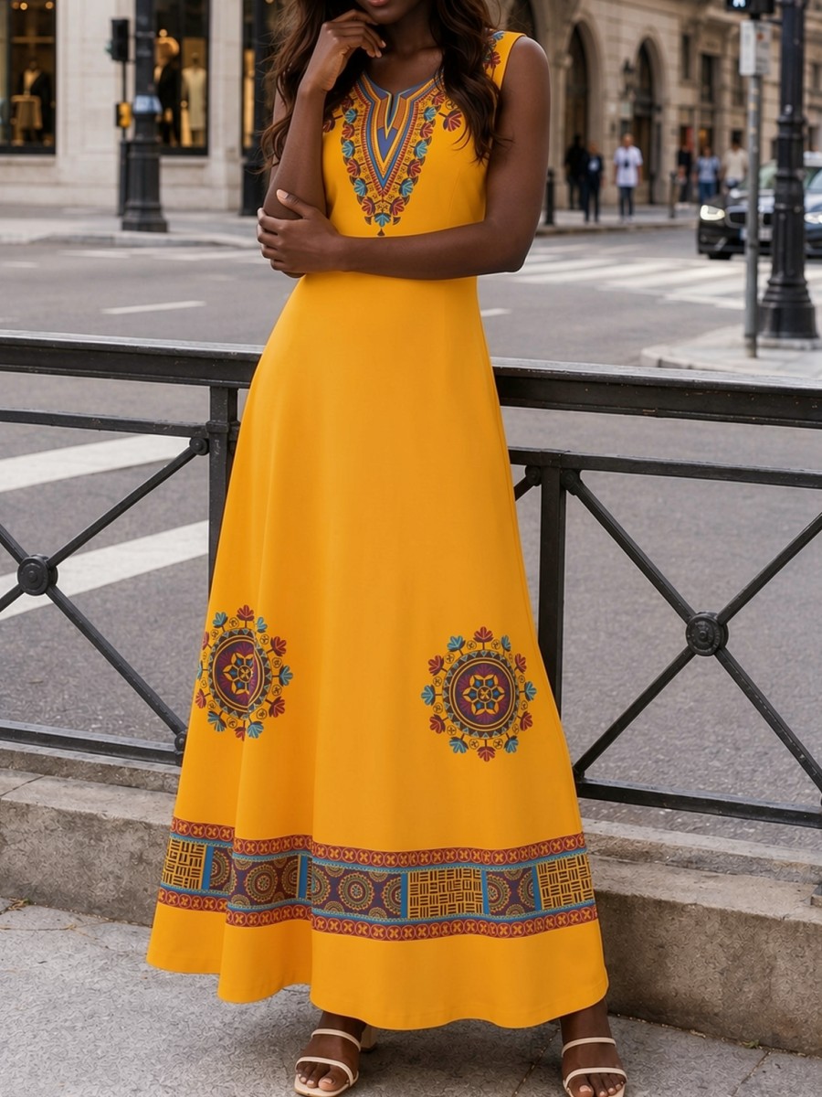 ชุดเดรสยาวลายพิมพ์แอฟริกันสำหร - Ethnic Boho Fashion บทวิจารณ์และราคา
