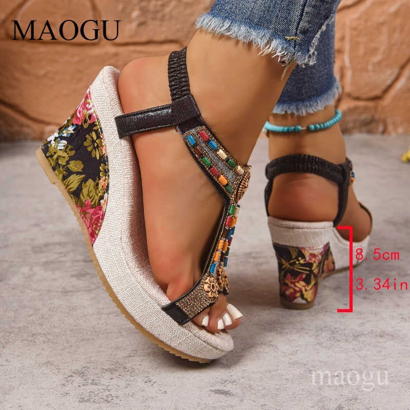 รองเท้าส้นเตารีดประดับลูกปัดลา - Ethnic And Fashion บทวิจารณ์และราคา