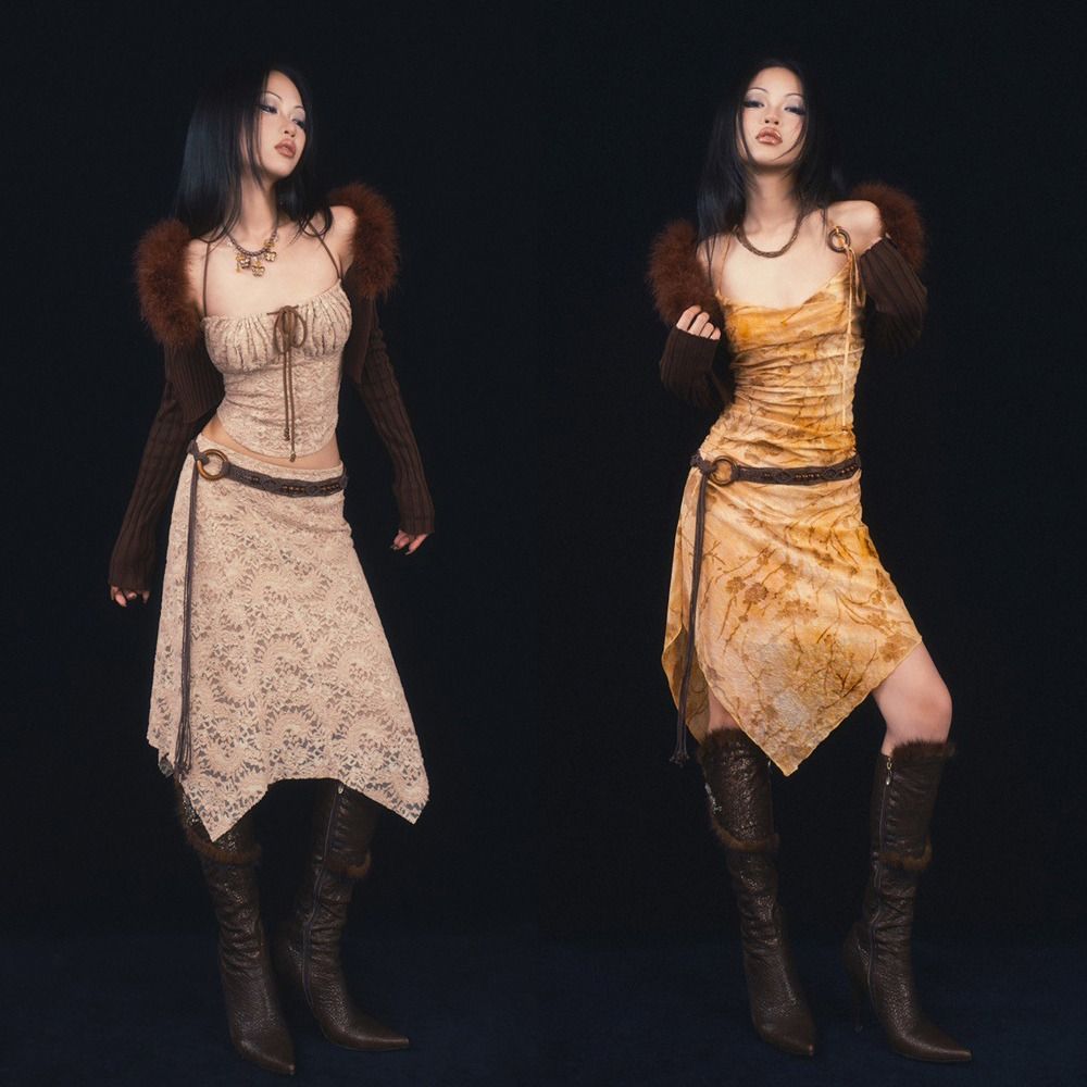 ถักเอวผู้หญิงอเนกประสงค์เข็มขั - Y2K Ethnic Fashion บทวิจารณ์และราคา