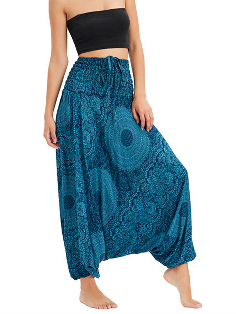 กางเกงขายาวลำลองลายดอกไม้สไตล์ - Ethnic Boho Fashion บทวิจารณ์และราคา