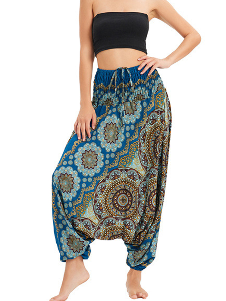 กางเกงขายาวลำลองลายดอกไม้สไตล์ - Ethnic Boho Fashion บทวิจารณ์และราคา