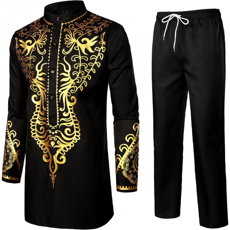 ชุดเสื้อผ้าผู้ชายสไตล์แอฟริกัน - Dashiki Shirt Men บทวิจารณ์และราคา