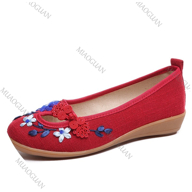 รองเท้าส้นเตารีดปักลายสำหรับผู - Ethnic And Fashion บทวิจารณ์และราคา