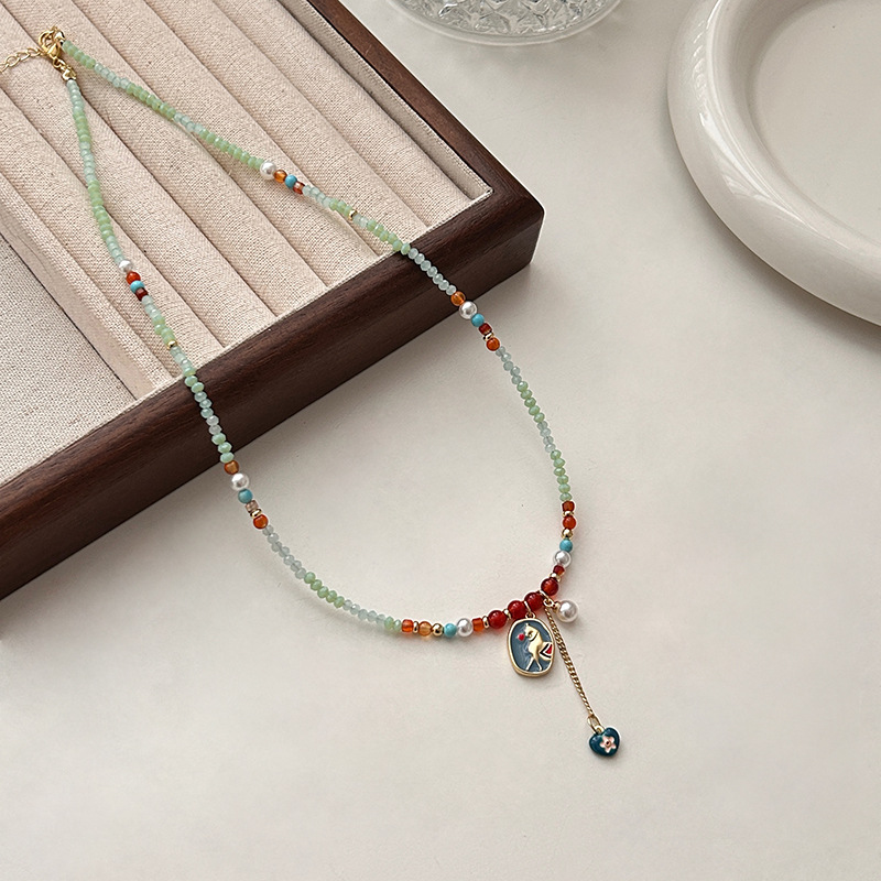 สร้อยคอโชคเกอร์ลูกปัดลายม้าสอง - Ethnic Chic Fashion บทวิจารณ์และราคา