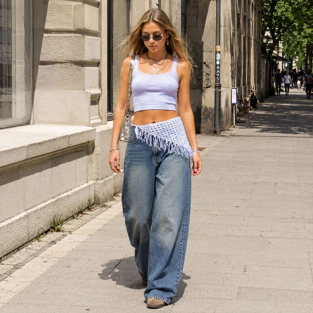 เข็มขัดแฟชั่นพู่ห้อยสไตล์ Y2K  - Y2K Ethnic Fashion บทวิจารณ์และราคา